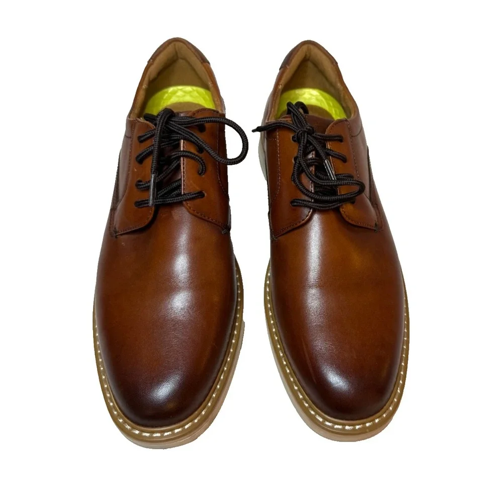 Florsheim Norwalk Plain Toe Lace Up Oxford Comfort Shoes Men Cognac Old Money 7M